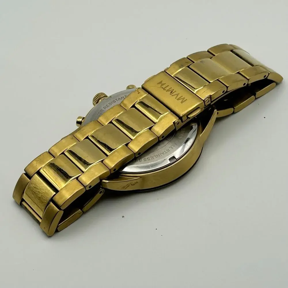 MVMT Powerlane Watch Gold-tone St. Steel Sleek Black Chronograph Dial